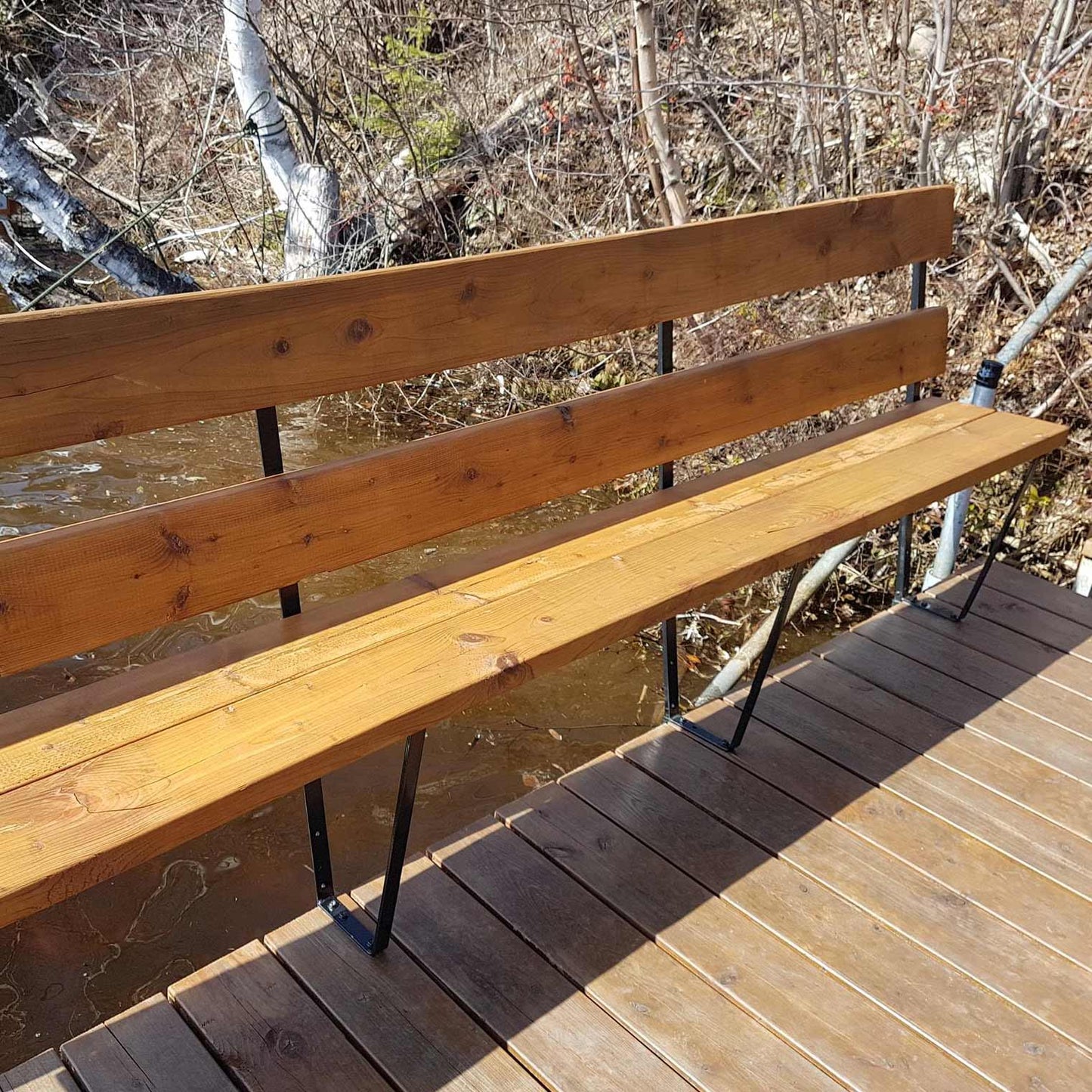 Pylex Black Matte Steel Deck Bench Bracket