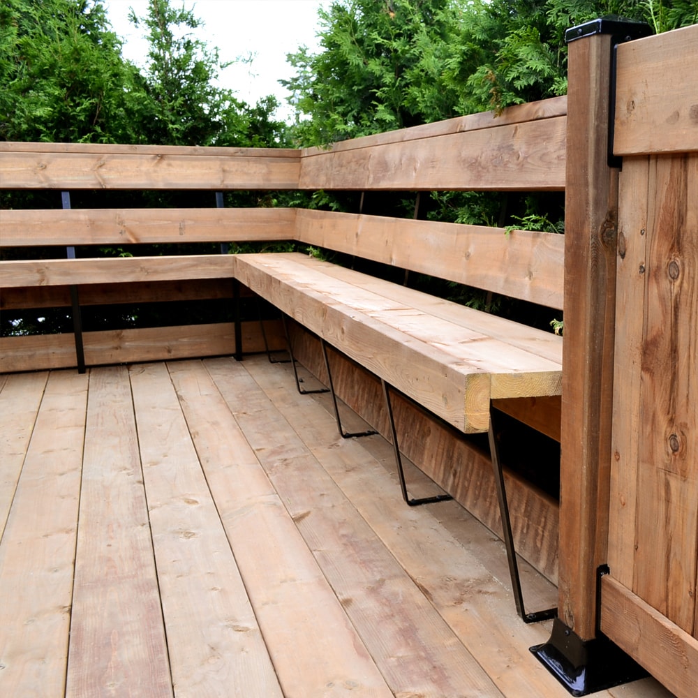 Pylex Black Matte Steel Deck Bench Bracket