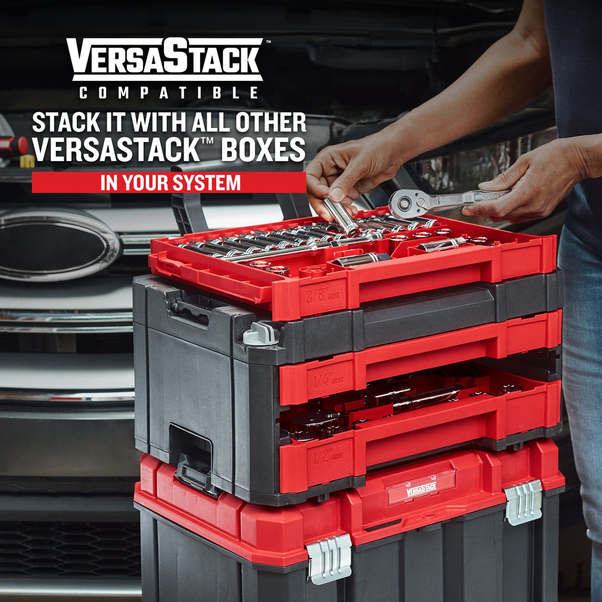 Craftsman 63-Piece Mechanic's Tool Set – SAE & Metric, 3/8" Drive (VERSASTACK)