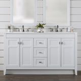Diamond NOW Brenton 60-in White Double Sink Bathroom Vanity with White Cultured Marble Top
