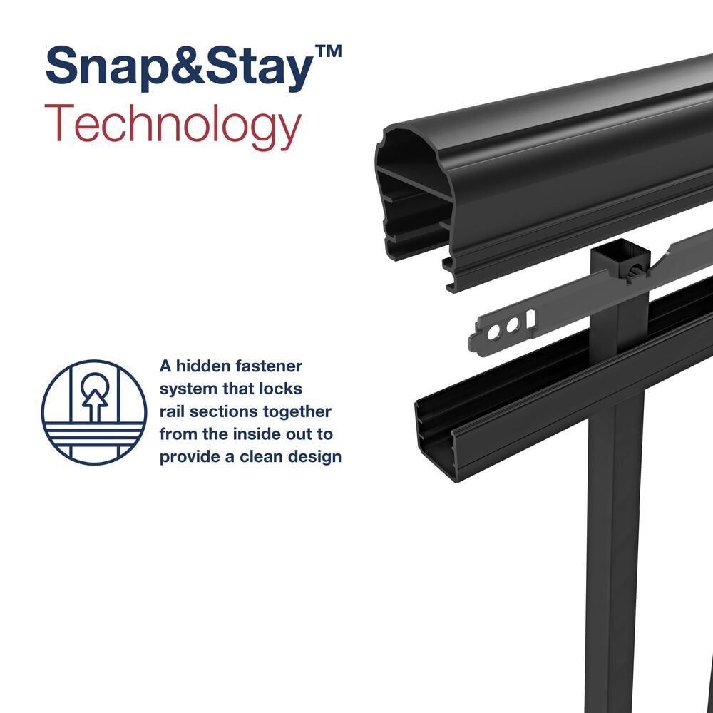 Freedom VersaRail Cambridge 8-ft x 36-in Matte Black Aluminum Deck Stair Rail Kit