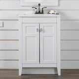 Diamond NOW Brenton 24-in White Single Sink Bathroom Vanity with White Cultured Marble Top