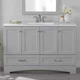 Diamond NOW Cassidy 48-in Pearl Gray Single Sink Bathroom Vanity with White Cultured Marble Top