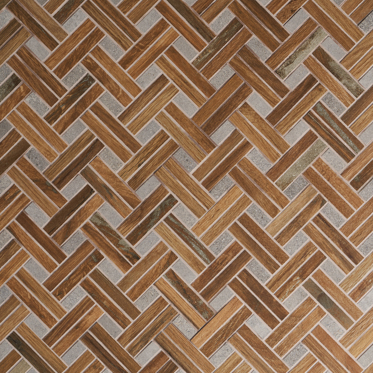 Artmore Tile Immortal Oak 9-in x 18-in Matte Porcelain Wood look Herringbone Mosaic Floor and Wall Tile product image