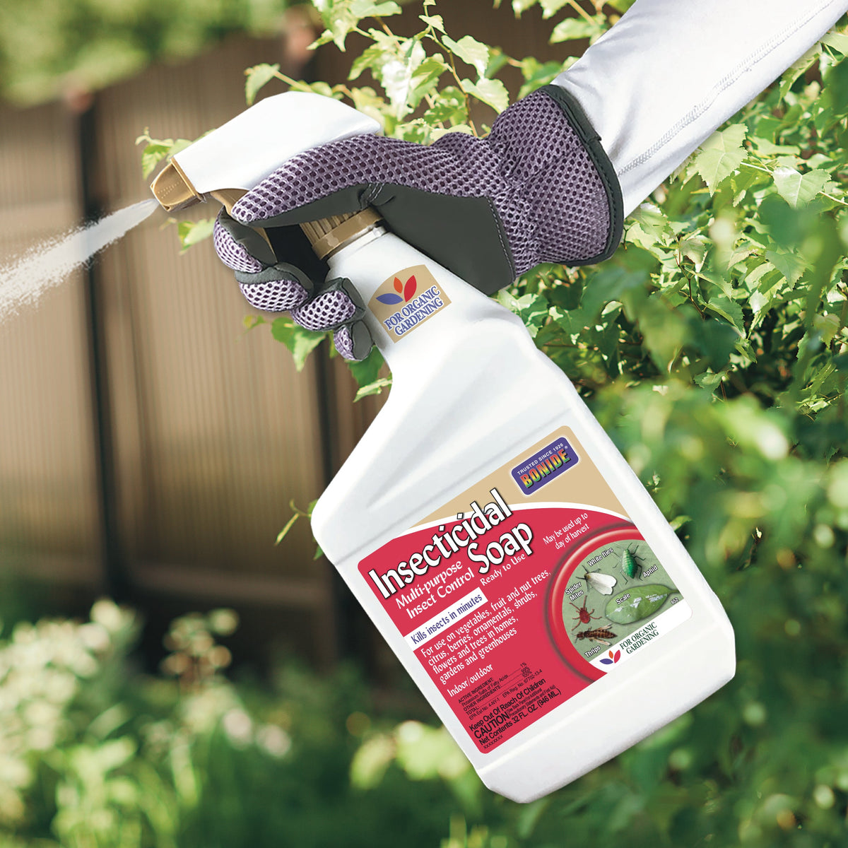 Bonide Multi-Purpose Organic Liquid Insecticidal Soap, Ready-to-Use, 32 oz Quart