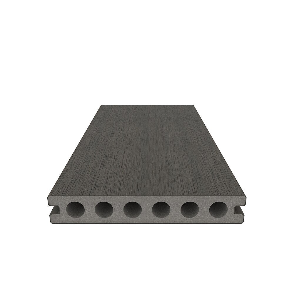 NewTechWood Voyager Hollow Board 1-in x 6-in x 8-ft Spanish Walnut Grooved Composite Deck Board