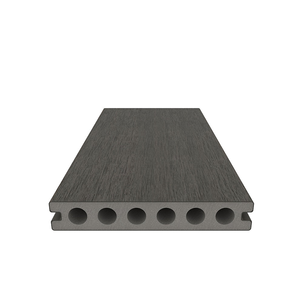 NewTechWood Voyager Hollow Board 1-in x 6-in x 8-ft Spanish Walnut Grooved Composite Deck Board (49-Pack)
