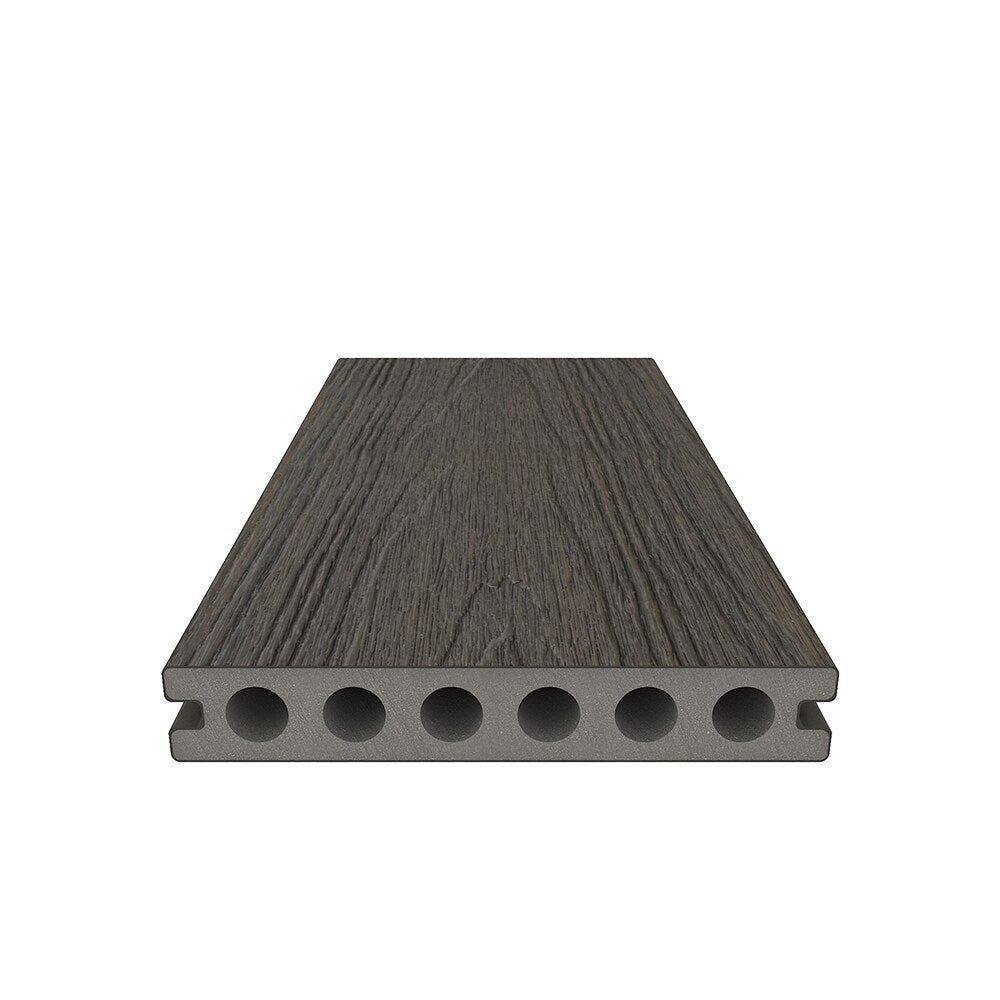NewTechWood Voyager Hollow Board 1-in x 6-in x 8-ft Spanish Walnut Grooved Composite Deck Board