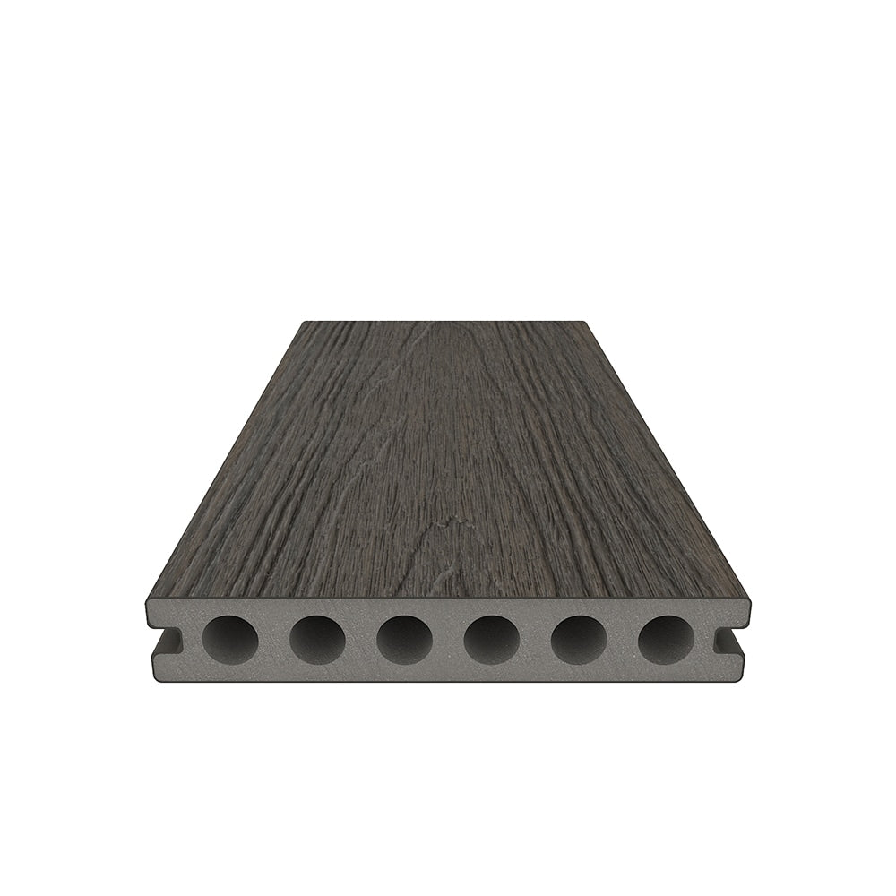 NewTechWood Voyager Hollow Board 1-in x 6-in x 8-ft Spanish Walnut Grooved Composite Deck Board (49-Pack)
