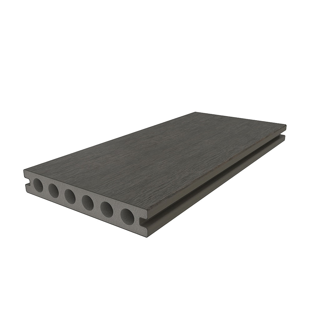 NewTechWood Voyager Hollow Board 1-in x 6-in x 8-ft Spanish Walnut Grooved Composite Deck Board