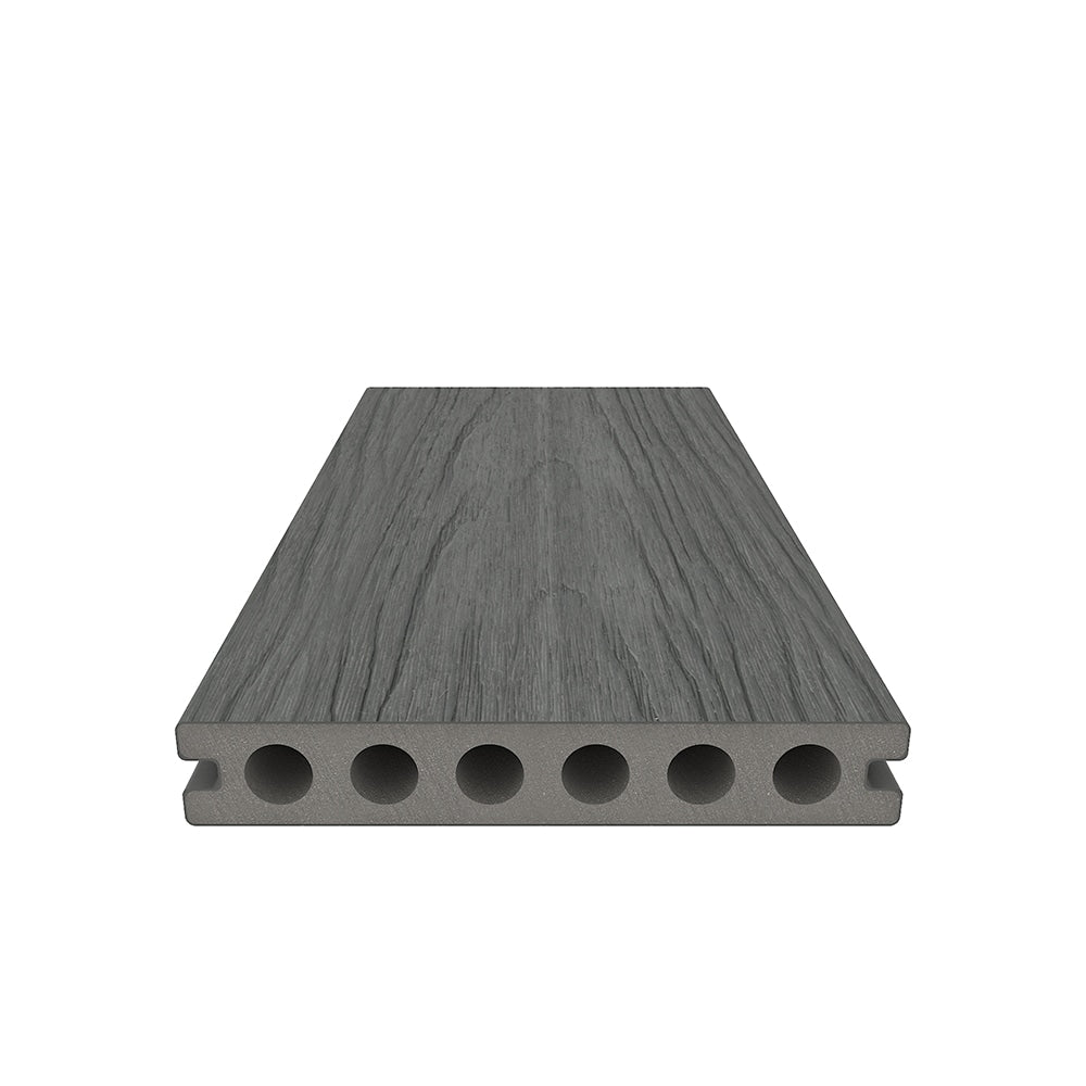 NewTechWood Voyager Hollow Board 1-in x 6-in x 8-ft Westminster Gray Grooved Composite Deck Board (49-Pack)