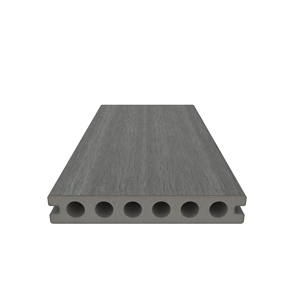 NewTechWood Voyager Hollow Board 1-in x 6-in x 8-ft Westminster Gray Grooved Composite Deck Board (49-Pack)