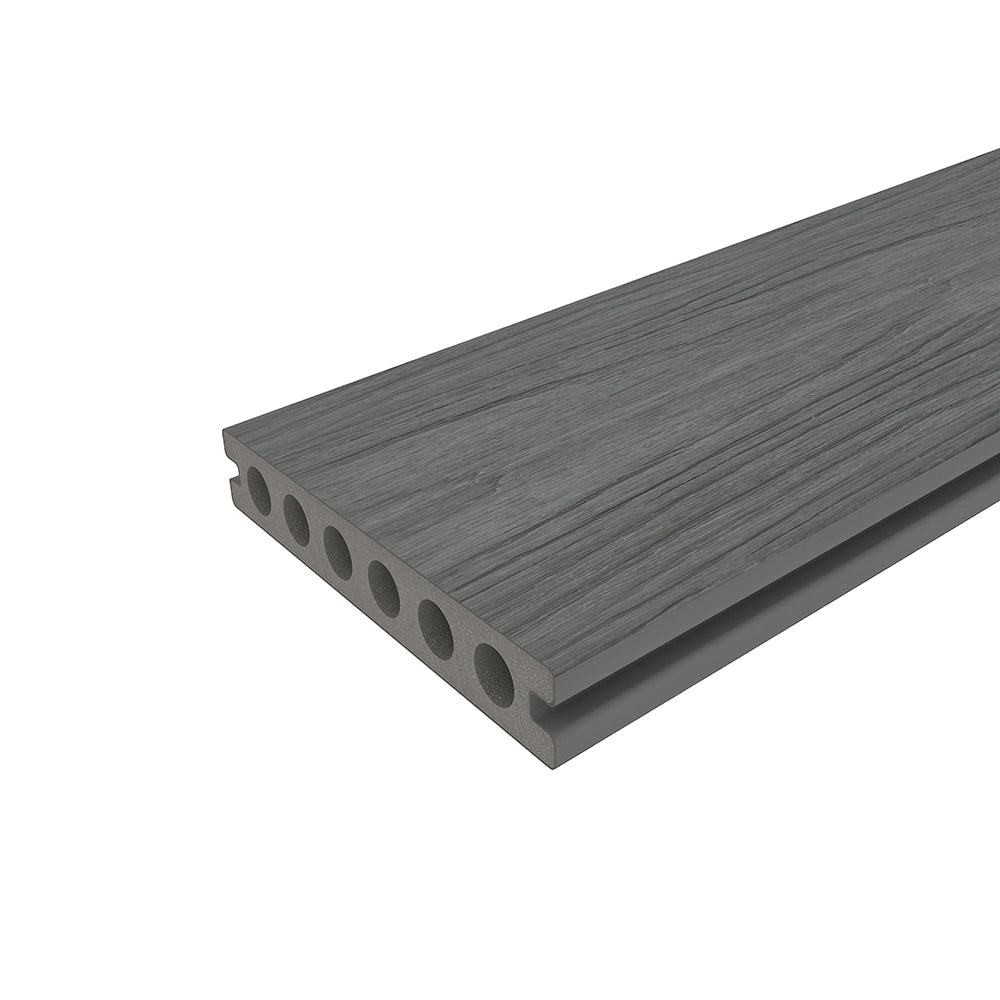 NewTechWood Voyager Hollow Board 1-in x 6-in x 8-ft Westminster Gray Grooved Composite Deck Board