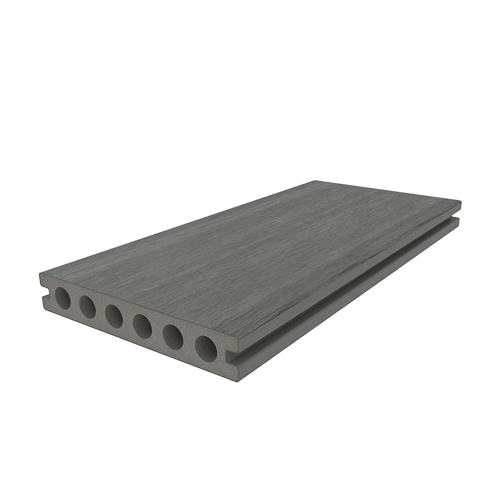 NewTechWood Voyager Hollow Board 1-in x 6-in x 8-ft Westminster Gray Grooved Composite Deck Board (10-Pack)