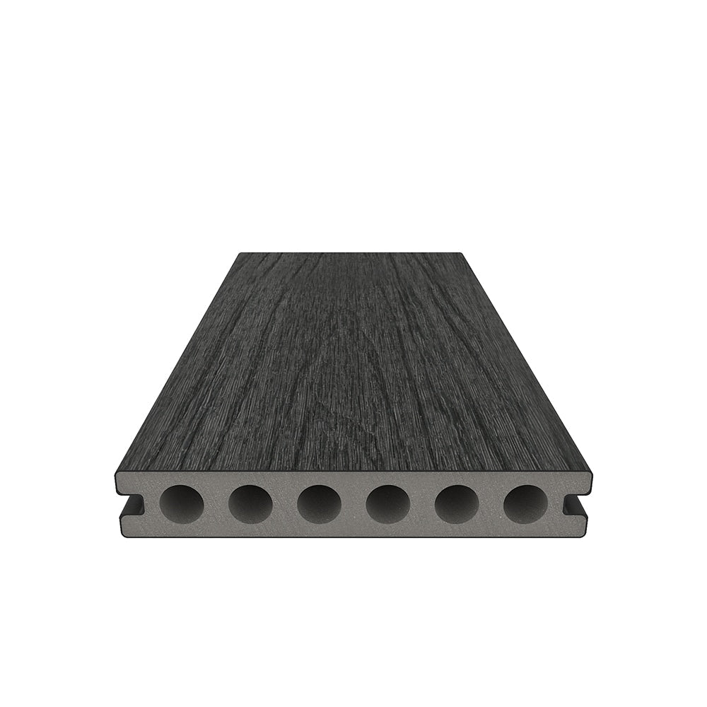 NewTechWood Voyager Hollow Board 1-in x 6-in x 8-ft Hawaiian Charcoal Grooved Composite Deck Board