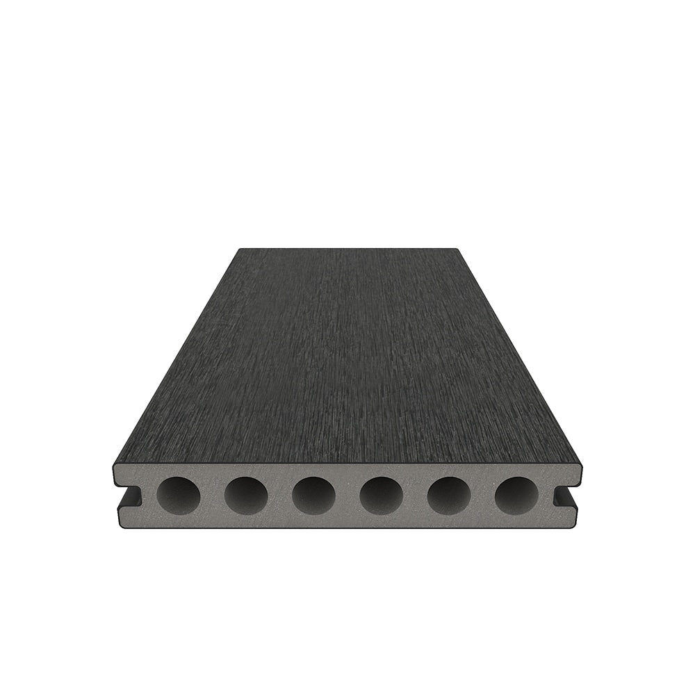 NewTechWood Voyager Hollow Board 1-in x 6-in x 8-ft Hawaiian Charcoal Grooved Composite Deck Board (10-Pack)