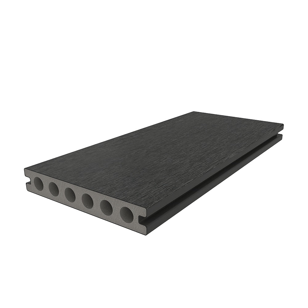 NewTechWood Voyager Hollow Board 1-in x 6-in x 8-ft Hawaiian Charcoal Grooved Composite Deck Board