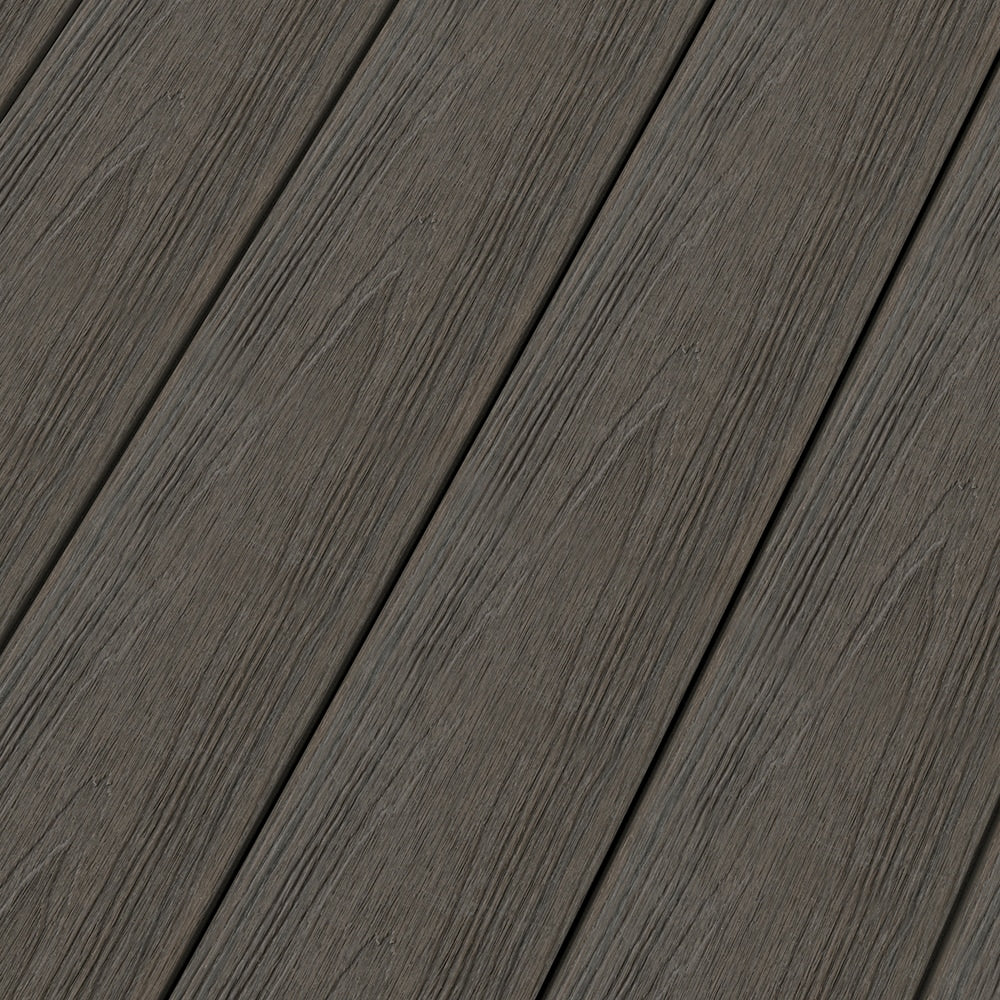 NewTechWood Magellan Solid Board with Groove 1-in x 6-in x 8-ft Spanish Walnut Grooved Composite Deck Board