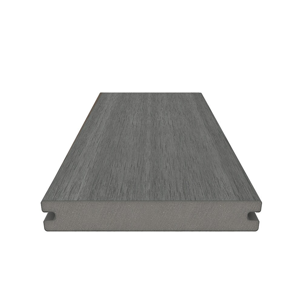 NewTechWood Magellan Solid Board with Groove 8-ft Westminster Gray Grooved Composite Deck Board