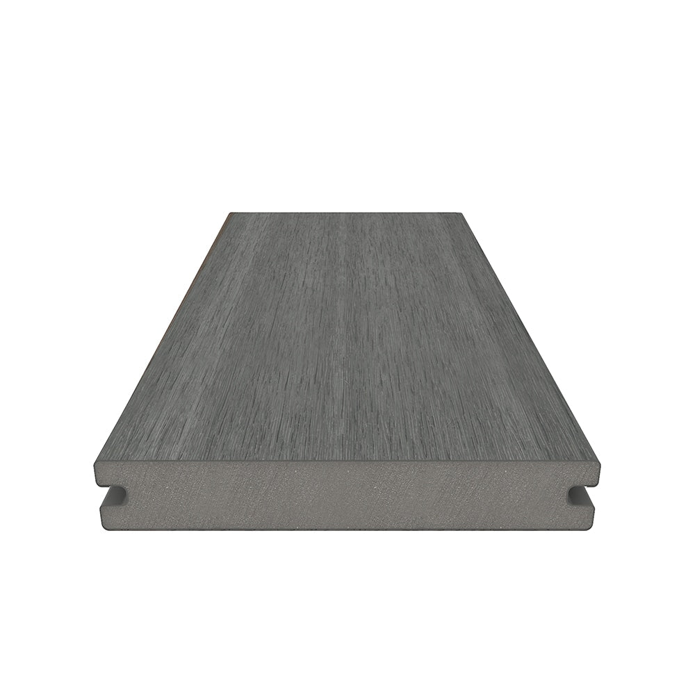 NewTechWood Magellan Solid Board with Groove 8-ft Westminster Gray Grooved Composite Deck Board (49-Pack)