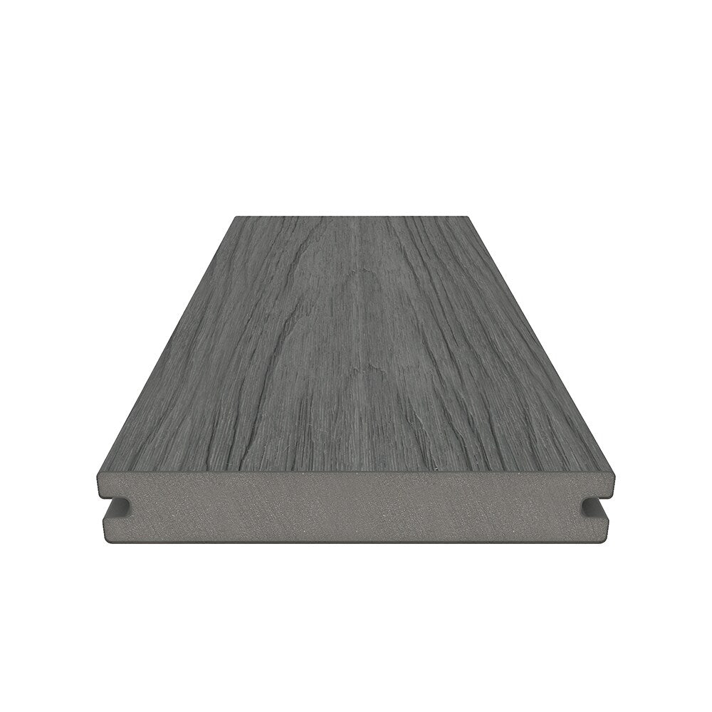 NewTechWood Magellan Solid Board with Groove 8-ft Westminster Gray Grooved Composite Deck Board