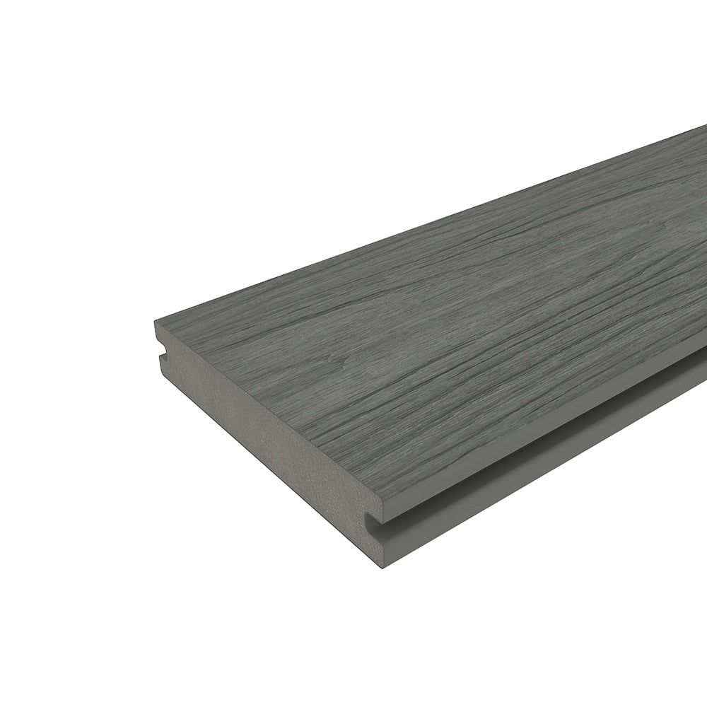 NewTechWood Magellan Solid Board with Groove 8-ft Westminster Gray Grooved Composite Deck Board (49-Pack)