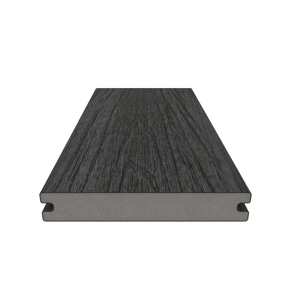 NewTechWood Magellan Solid Board with Groove 1-in x 6-in x 8-ft Hawaiian Charcoal Grooved Composite Deck Board (49-Pack)