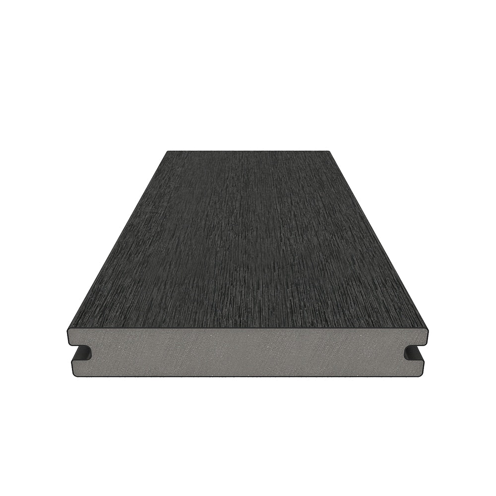 NewTechWood Magellan Solid Board with Groove 1-in x 6-in x 8-ft Hawaiian Charcoal Grooved Composite Deck Board (10-Pack)