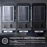 Forclover 30-in x 28-in Lighted LED Fog Free Surface Mount Gray Mirrored Soft Close Medicine Cabinet with Outlet
