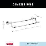 Delta Cassidy 24-in Double Chrome Wall-Mount Double Towel Bar