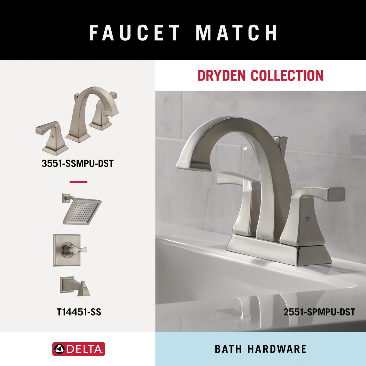 DELTA Dryden 4-Piece Decorative Bathroom Hardware Set, Brilliance Stainless Finish, 24-in Towel Bar