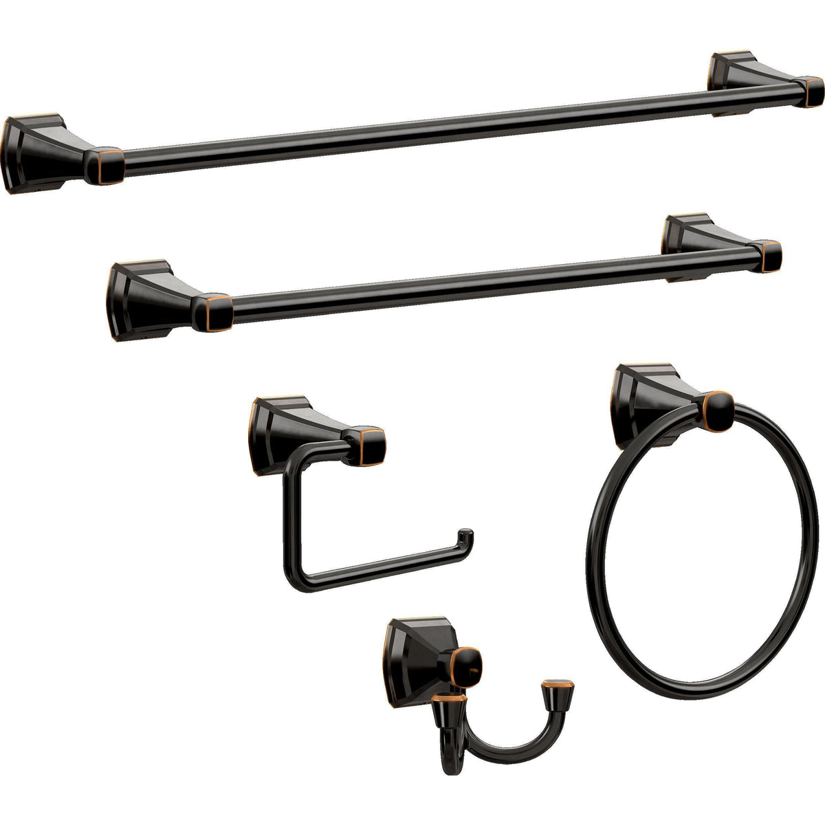 Delta Flynn 24-in Double Oil Rubbed Bronze Wall Mount Double Towel Bar