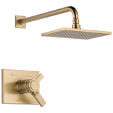 Delta Vero TempAssure Champagne Bronze 2-Handle Single-Function Shower Faucet Trim Kit, 5.7-in Square Shower Head