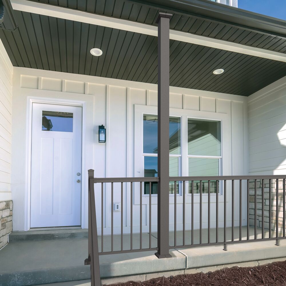 Freedom 4.25-in x 4.25-in x 9-ft Matte Bronze Aluminum Deck Post