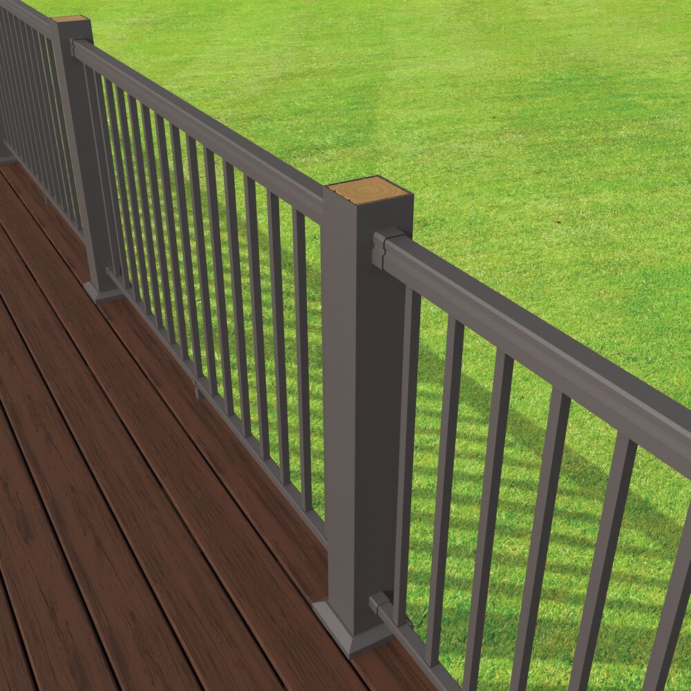 Freedom 4.25-in x 4.85-in x 3-ft Matte Bronze Aluminum Deck Post Sleeve