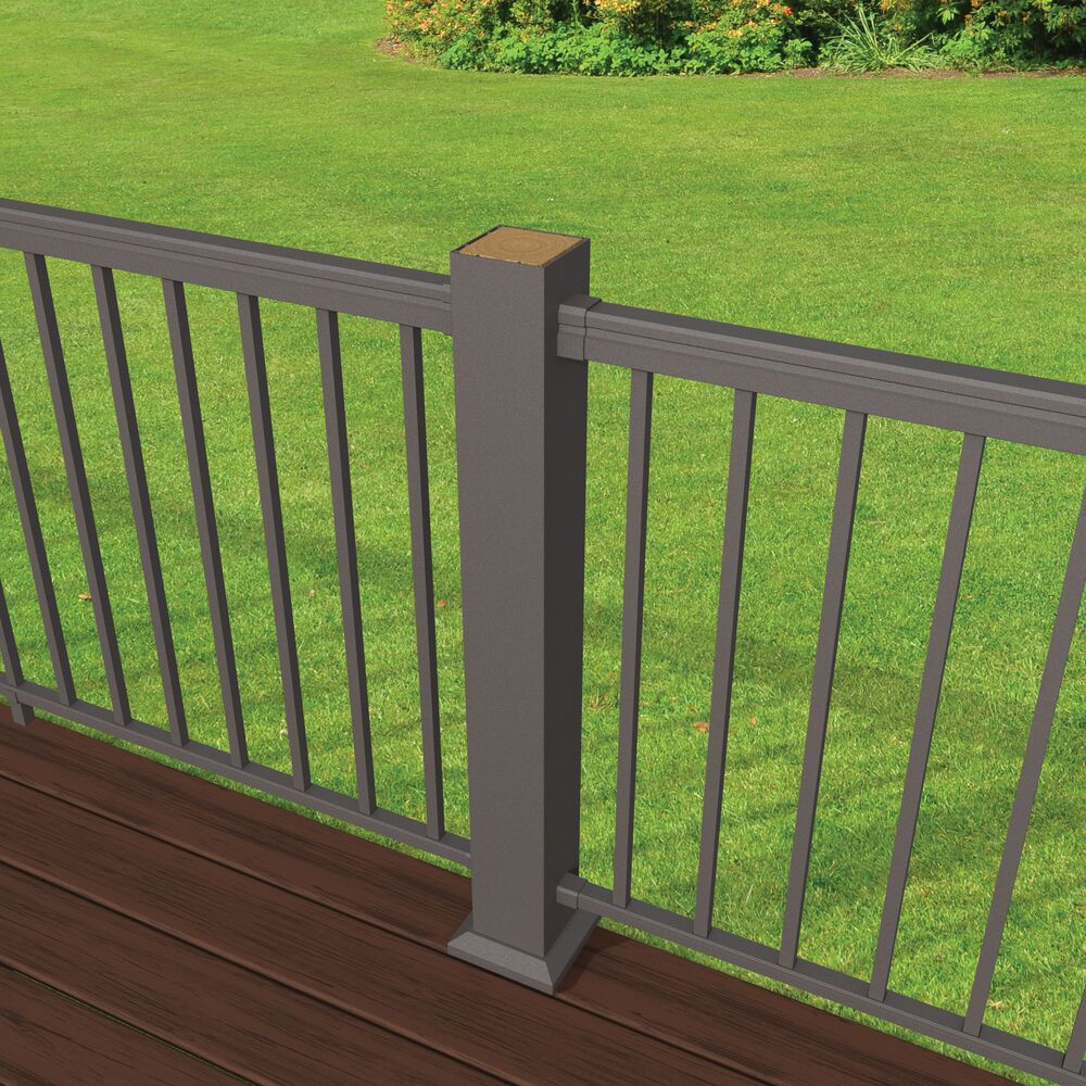 Freedom 4.25-in x 4.85-in x 3-ft Matte Bronze Aluminum Deck Post Sleeve