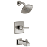 Delta Ashlyn Stainless 1-Handle Bathtub and Shower Faucet, Single-Function 5.25-in Square Showerhead (Trim Kit, Valve Sold Separately)