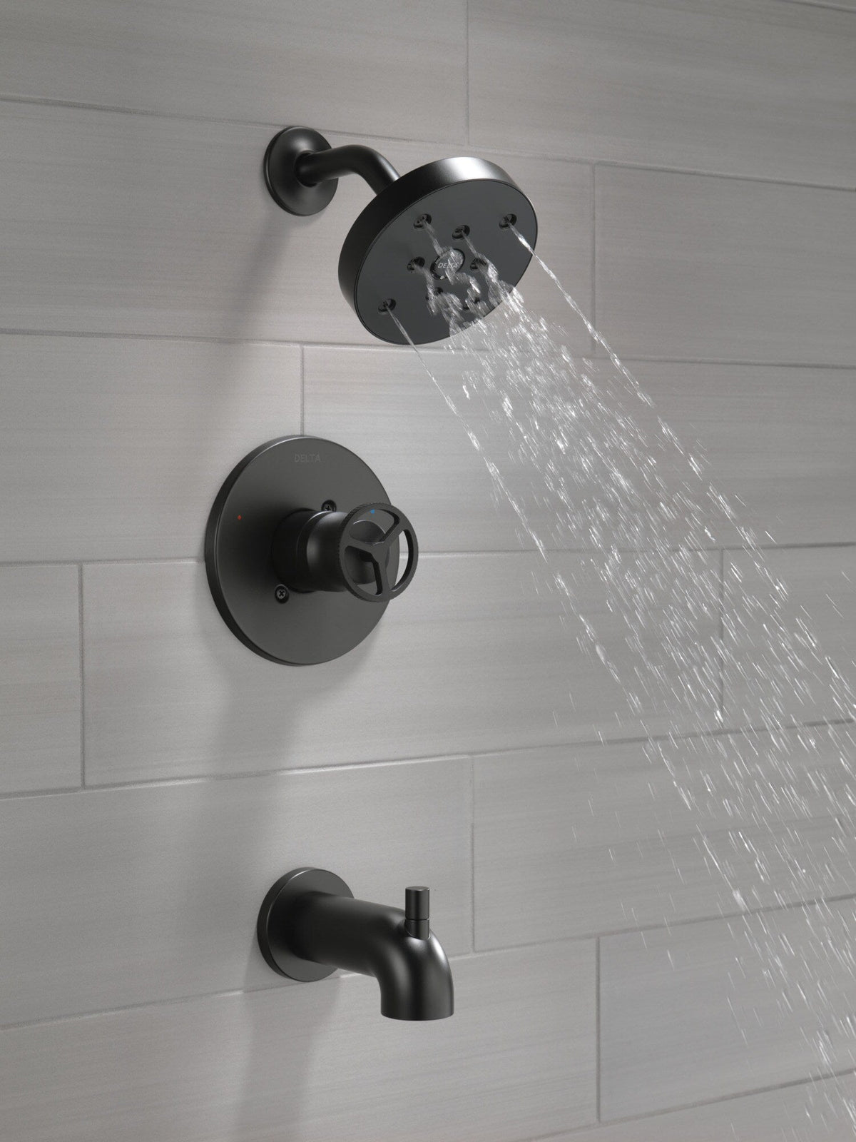Delta Trinsic Matte Black 1-Handle Bathtub and Shower Faucet