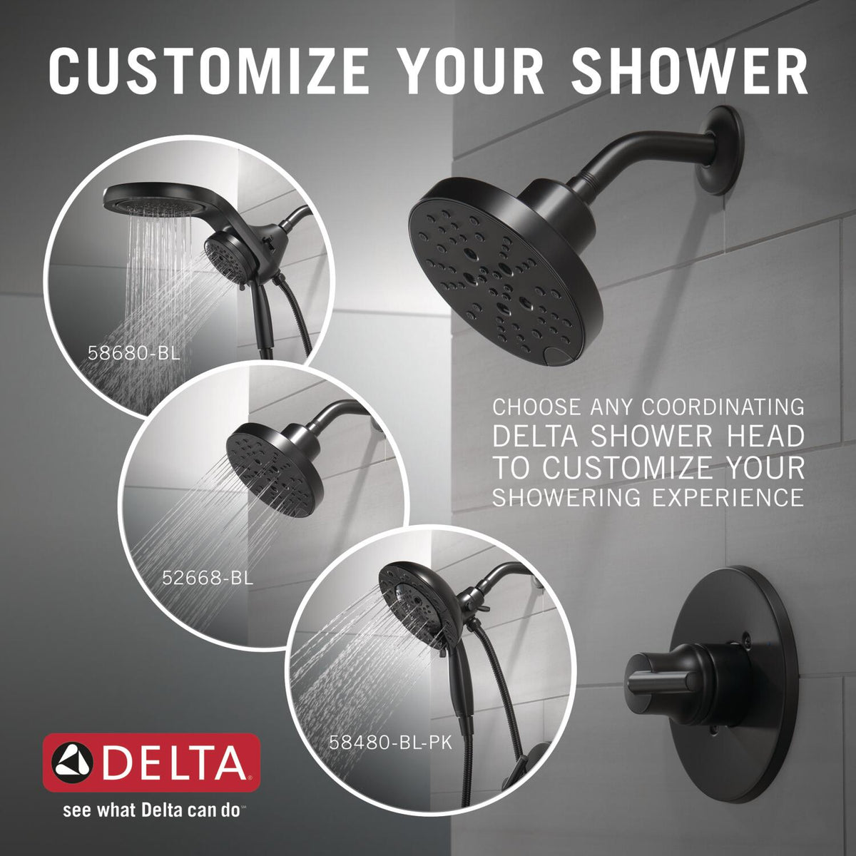 Delta Trinsic Monitor 14 Series Tub and Shower Trim – Less Shower Head, Matte Black