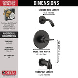 Delta Trinsic Monitor 14 Series Tub and Shower Trim – Less Shower Head, Matte Black