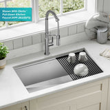 Kraus Kore Workstation 32-in x 19-in Stainless Steel Single Bowl Undermount Kitchen Sink All-in-One Kit