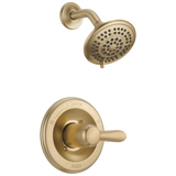 Delta Lahara Champagne Bronze 1-Handle Multi-Function Shower Faucet Trim Kit, 3.375-in Round Head