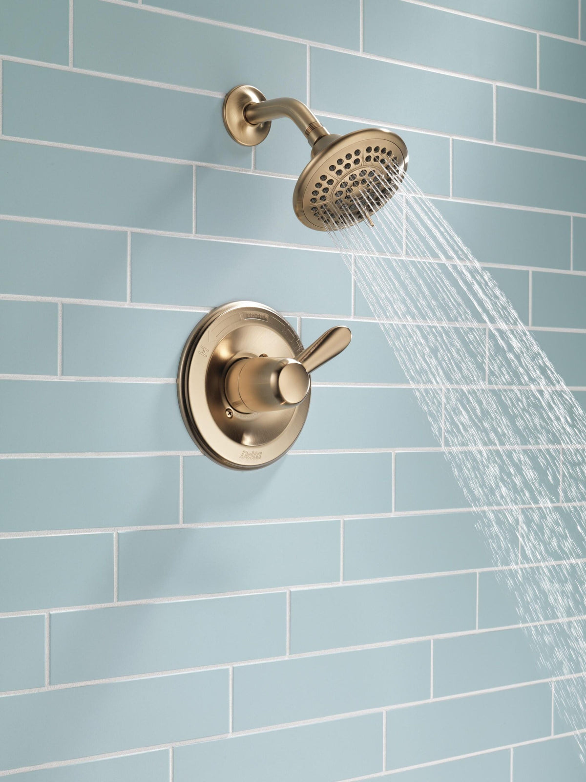 Delta Lahara Champagne Bronze 1-Handle Multi-Function Shower Faucet Trim Kit, 3.375-in Round Head