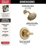 Delta Lahara Champagne Bronze 1-Handle Multi-Function Shower Faucet Trim Kit, 3.375-in Round Head