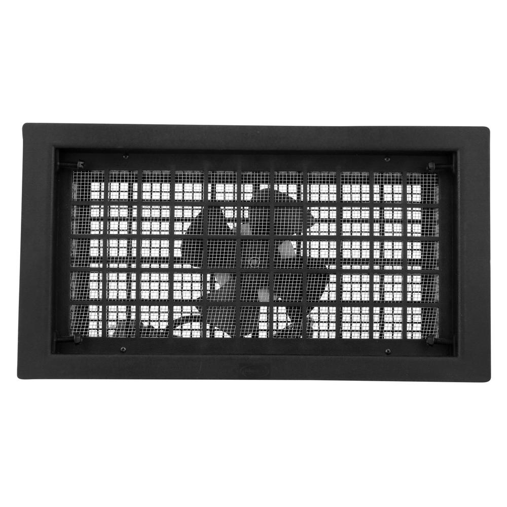 16 in. x 8 in. Resin Power Foundation Vent in Black - Super Arbor