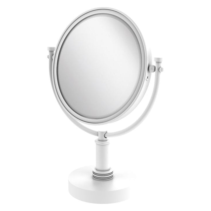 Allied Brass 8-in x 15-in Matte White Double-Sided Magnifying Countertop Vanity Mirror