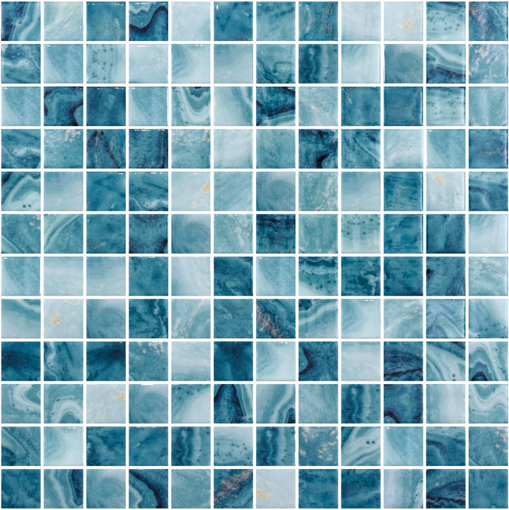 Andova Tiles MEDITERRANEAN Karpathos 12-in x 12-in Polished Recycled glass Patterned Mosaic Floor and Wall Tile product image