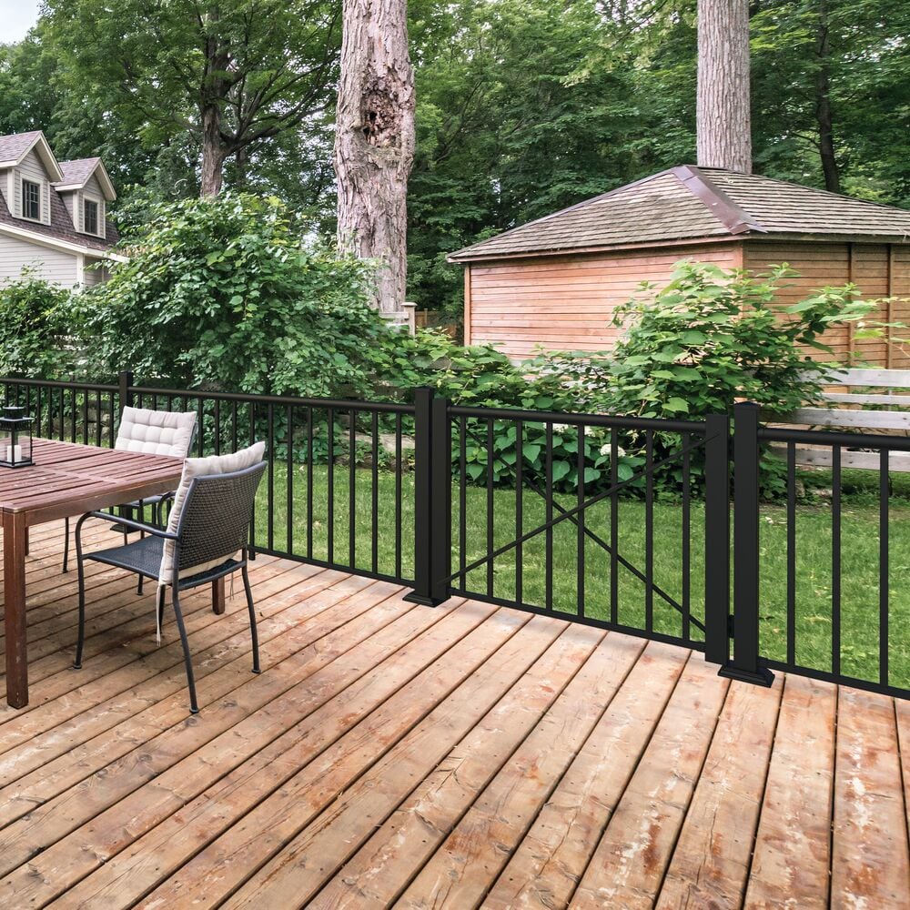 Freedom 2.5-in x 2.5-in x 3-1/4-ft Matte Black Aluminum Deck Post