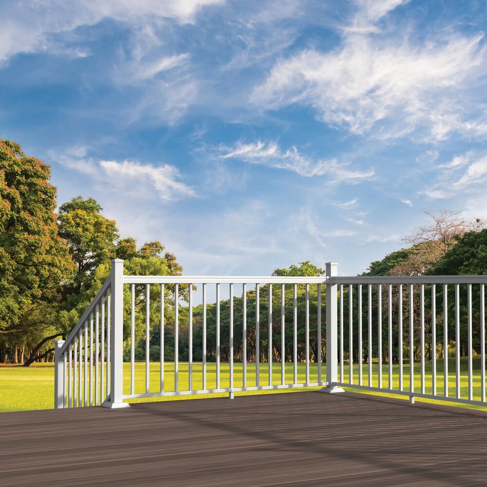 Freedom VersaRail Classic 6-ft x 36-in White Aluminum Deck Stair Rail Kit