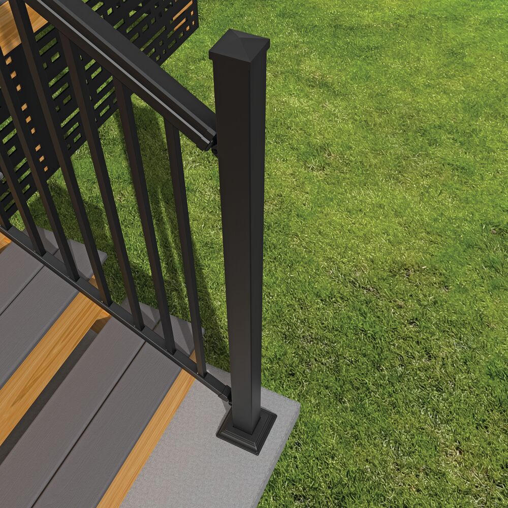 Freedom 2.5-in x 2.5-in x 5-ft Matte Black Aluminum Deck Post
